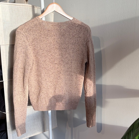 Zara Classic Women's Button-Up Knit Sweater - Cream Brown - Picture 3 of 3